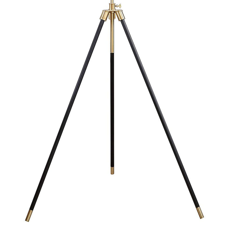Tripod Drum Shade Floor Lamp With Rotary Switch - Black