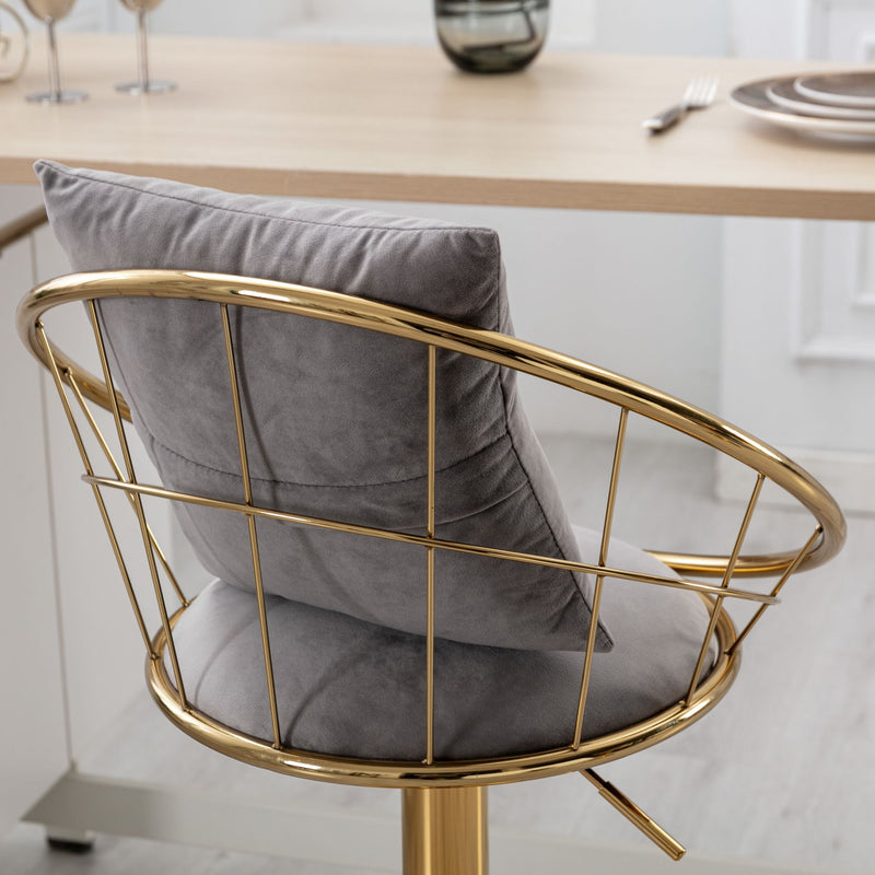 Unique Design Bar Chair, 360 Degree Rotation, Adjustable Height, Suitable For Dining Room And Bar