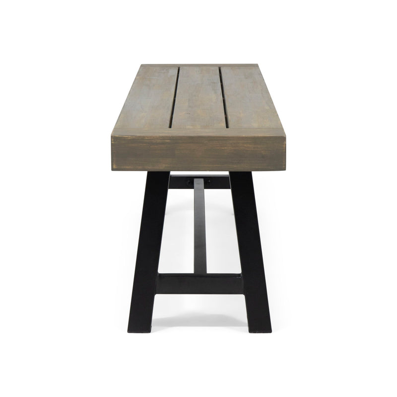 Outdoor Patio Bench - Gray / Black