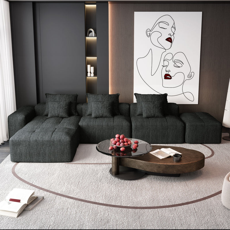 Modern Oversized Diy Combination, Modular Sectional Sofa With Pillows