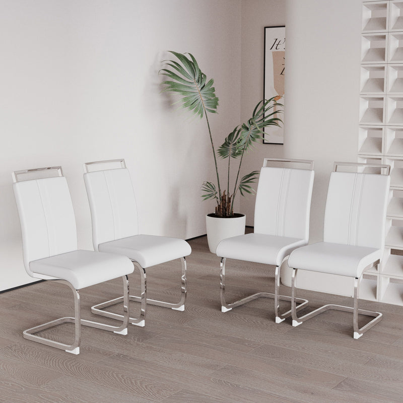 Modern Dining Chairs With Padded Seat, High Back