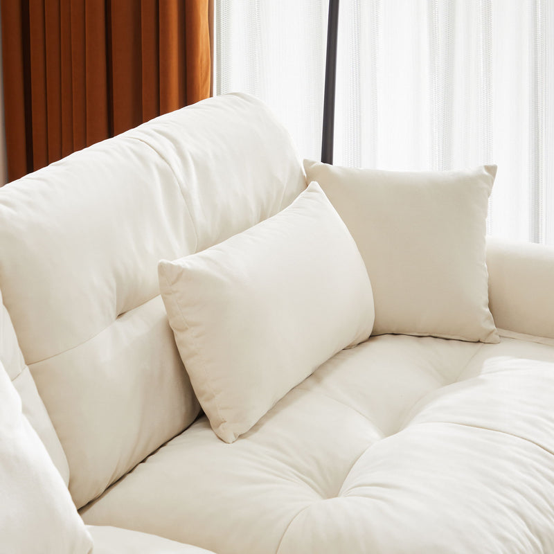 Modern Oversize Sofa With Cloud Like Comfort, Featuring Waist And Throw Pillows