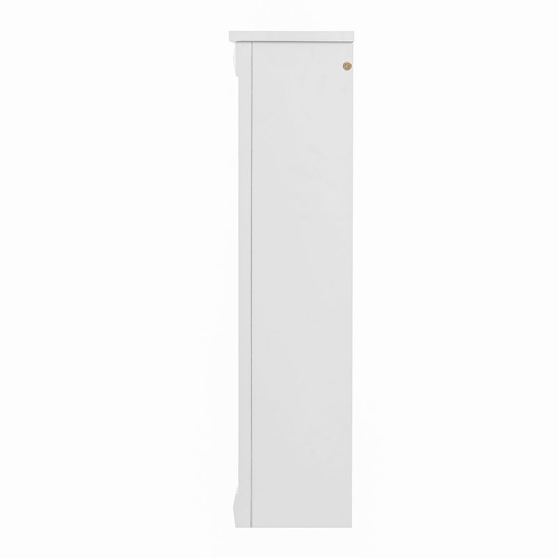 Wall Mounted Bathroom Storage Cabinet With Mirror, Medicine Cabinet With 6 Open Shelves And Adjustable Interior - White
