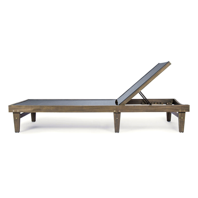 Summerland Chaise Lounge Dark Mesh Outdoor Seating - Dark Gray
