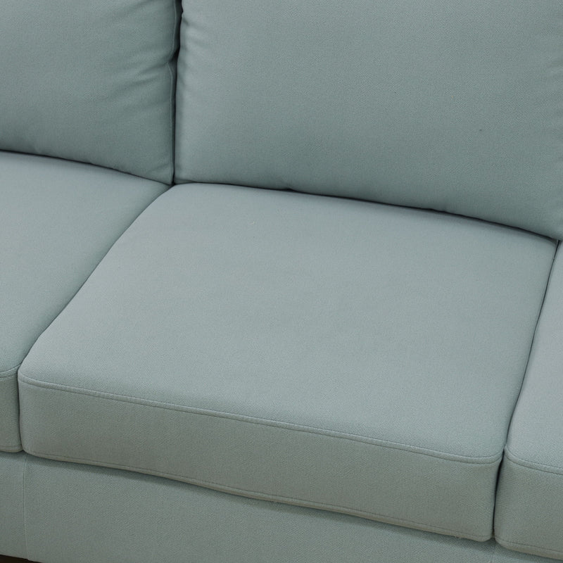 L - Shaped Sectional Sofa With Left Chaise & Ottoman - Pale Green