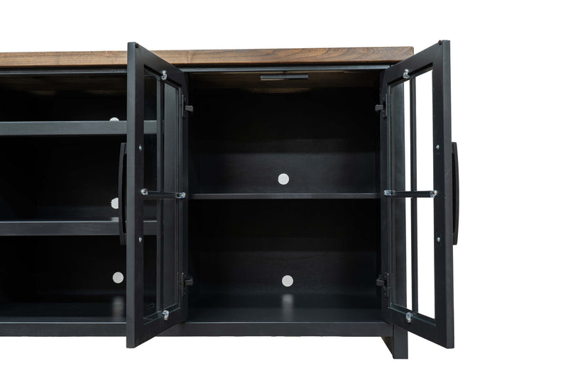 Essex - TV Stand Console For TVs Up To 100" - Black / Whiskey