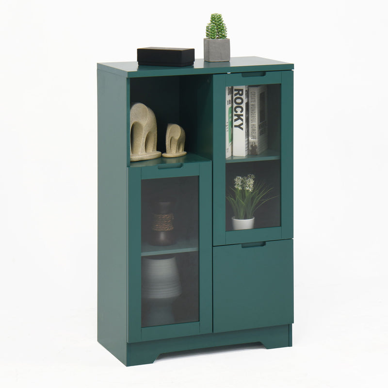 Modern Cabinet With Glass Doors And Drawer