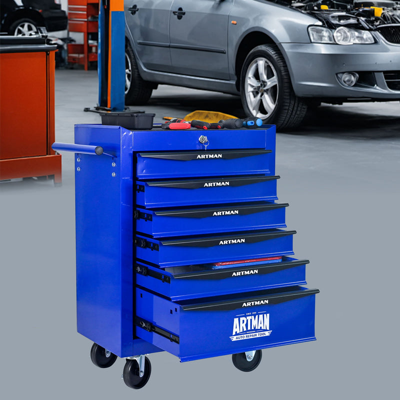 Rolling Metal Tool Chest With Drawers, Steel Storage Cabinet With Ball Bearing Slides