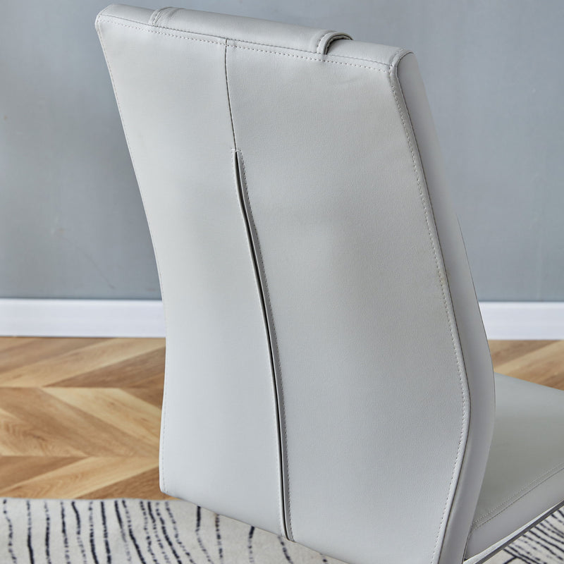 Modern Dining Chairs With Padded Seat, Metal Legs