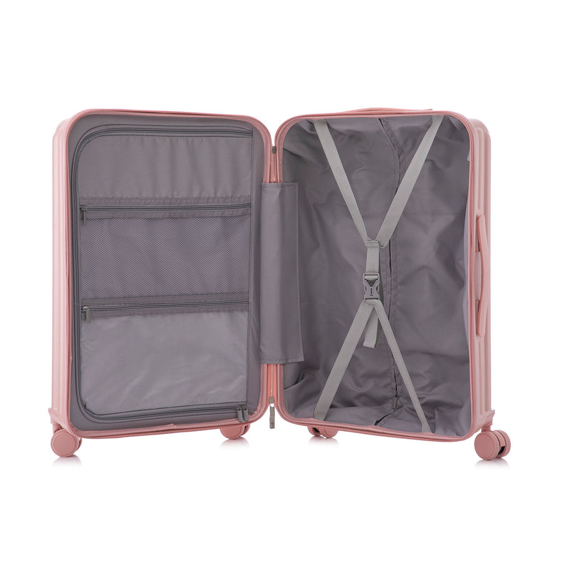 20" / 24" / 28" 3 Pieces / Set Spinner Wheel Luggage, Carry On Suitcase, With Cup Holder & USB Port & Phone Holder