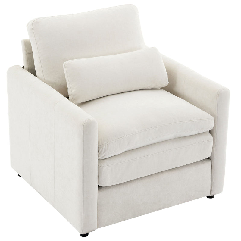Cozy Upholstered Cushion Armchair For Living Room