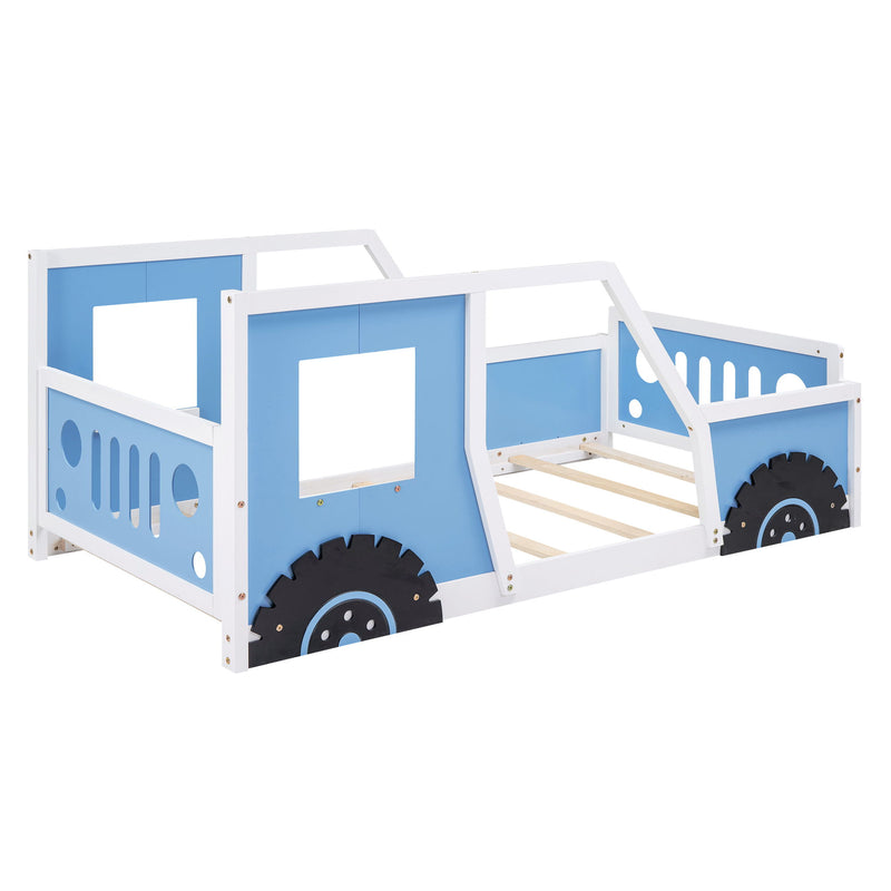 Classic Car Shaped Platform Bed With Wheels
