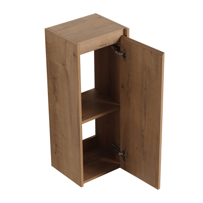 Modern Wall Mounted Bathroom Vanity With Resin Sink And Side Cabinet, Soft Close Drawer, Imitative - Imitative Oak