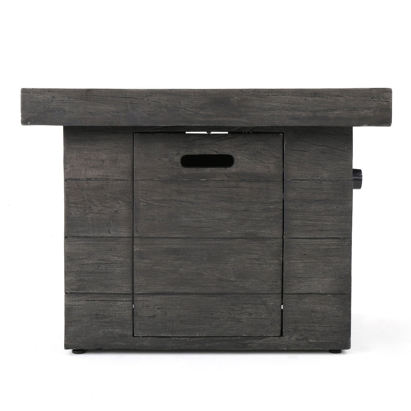 Anchorage - Wood Square Fire Pit 40, 000 Btu - Gray