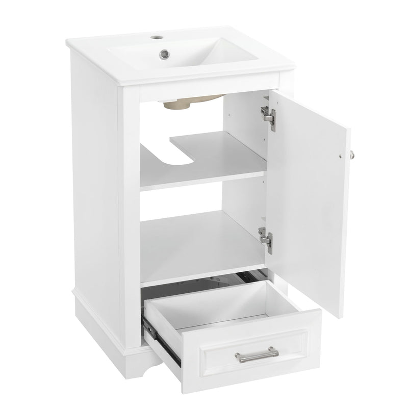 20" Bathroom Vanity With Sink, 1 Drawer, Freestanding Single Set