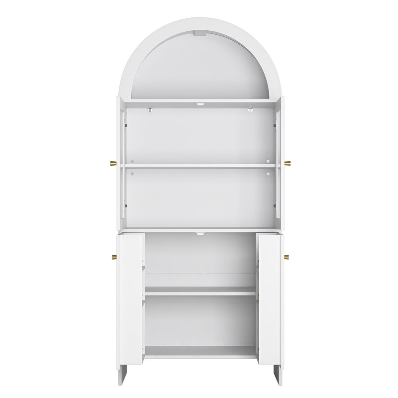 Modern Tech Inspired Dome Cabinet With LED Lighting