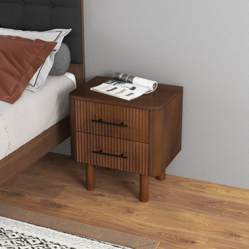 Logan - Nightsd Bed Side Tables With 2 Drawers - Brown