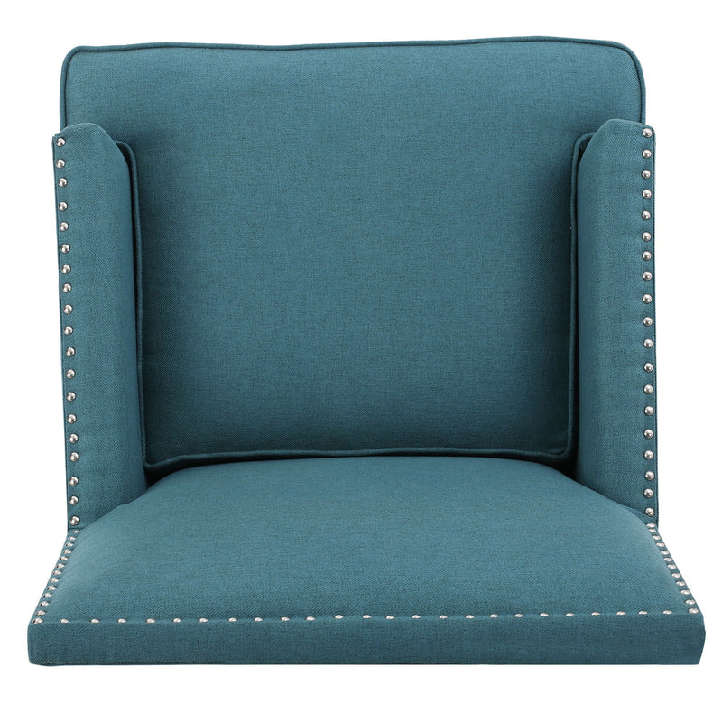 Serenada - Upholstered Fabric Club Chair With Nailhead Trim And Tapered Birch Legs