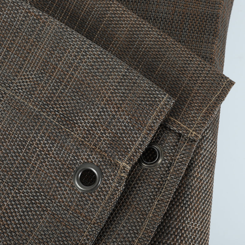 13' X 7.7' Outdoor Pergola Sun Shade Cover Cloth Patio Canopy Hdpe Permeable With Grommets - Brown