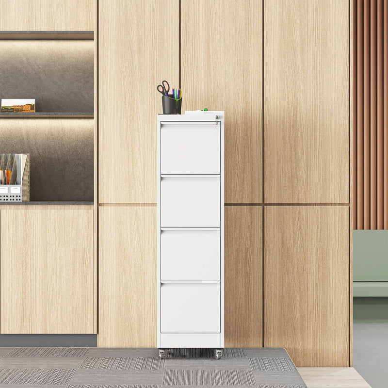 Drawer Metal Locking Vertical File Cabinet With Wheels Heavy Duty Lockable Storage