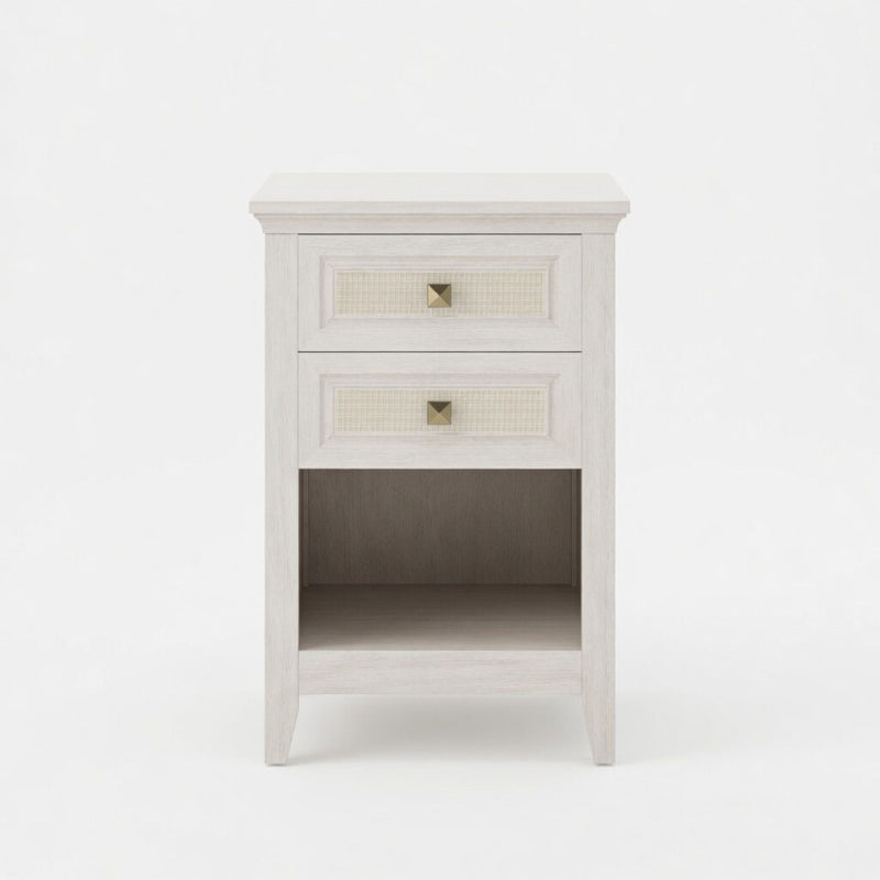 Nightstand With 2 Drawers Bedside Table