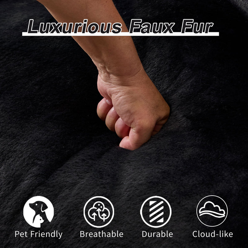 Giant Bean Bag Couch, Ultra Soft Fluffy Loveseat For Living Room