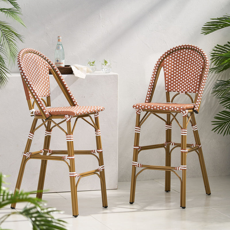 Outdoor Pe Rattan French Barstool Set