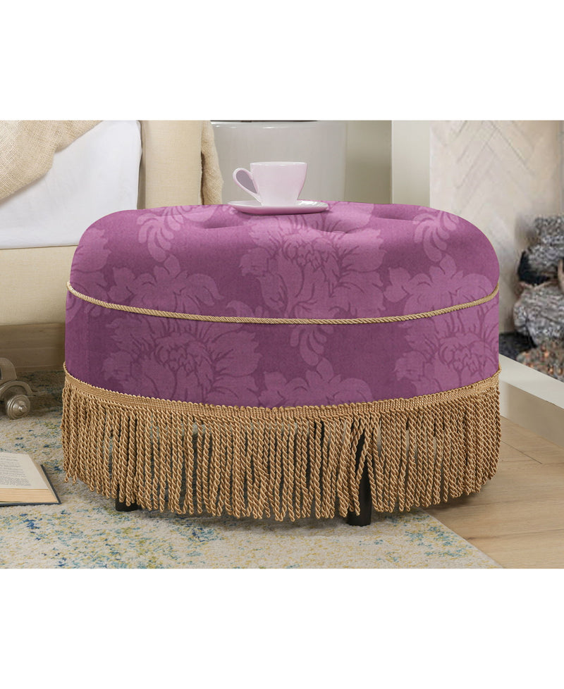 Yolanda - Luxurious Upholstery Round Upholstered Accent Ottoman