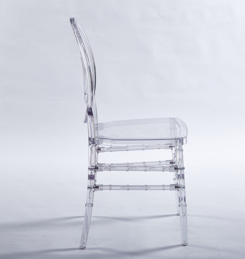 Dining Chair, Plastic Seat, Welding Chair (Set of 4) - Transparent