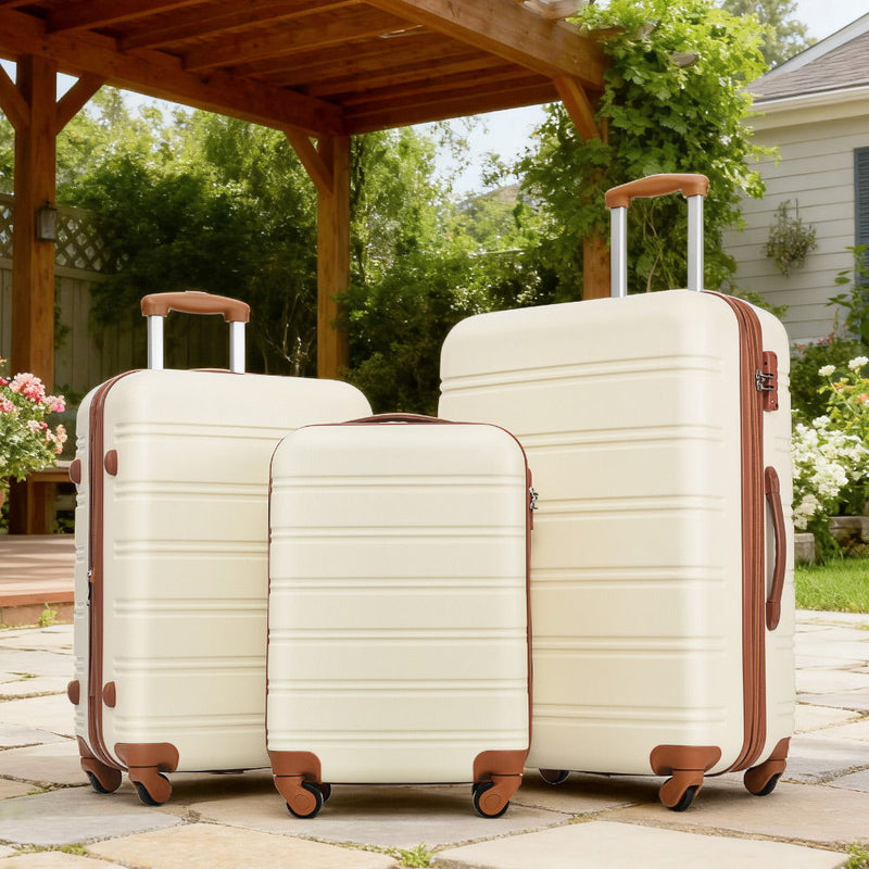 3 Piece Luggage Set Hardside Spinner Suitcase With Tsa Lock 20" 24" 28" Available