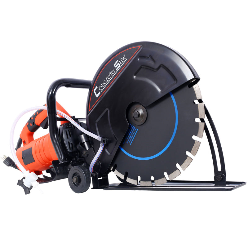 Electric 14" Cut Off Saw With Wet / Dry Functionality And Water Line Attachment Metal, 30" Length - Black