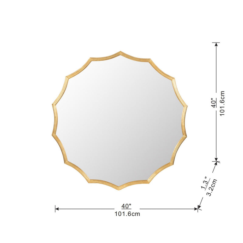 Round Sunburst Wall Mirror With, Wall Decor Mirror For Entryway Bedroom Living Room - Gold