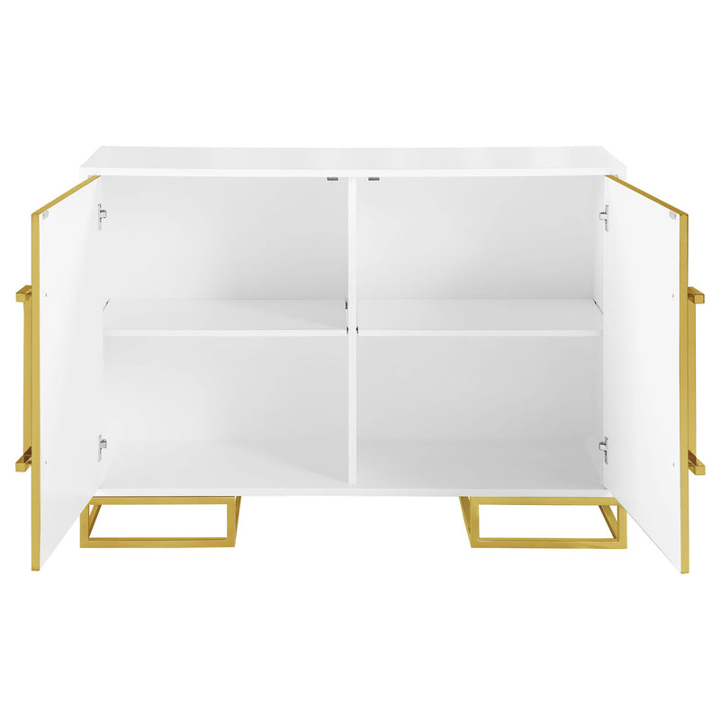 Synchrony - 2 Door Accent Cabinet With Art Deco Trim - White