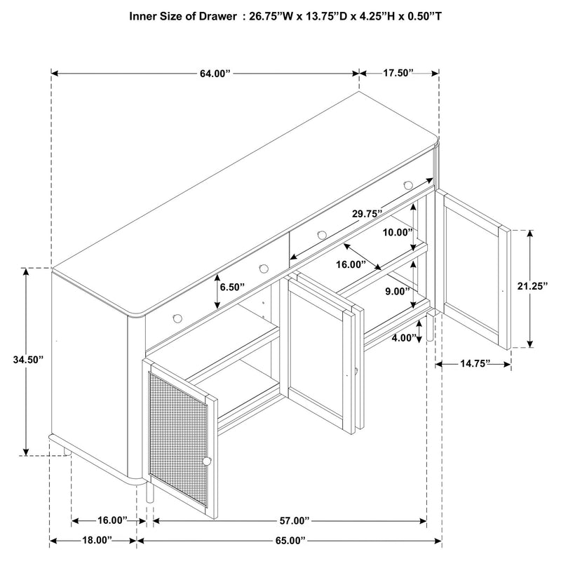Benson - 2 Drawer Sideboard - Sand