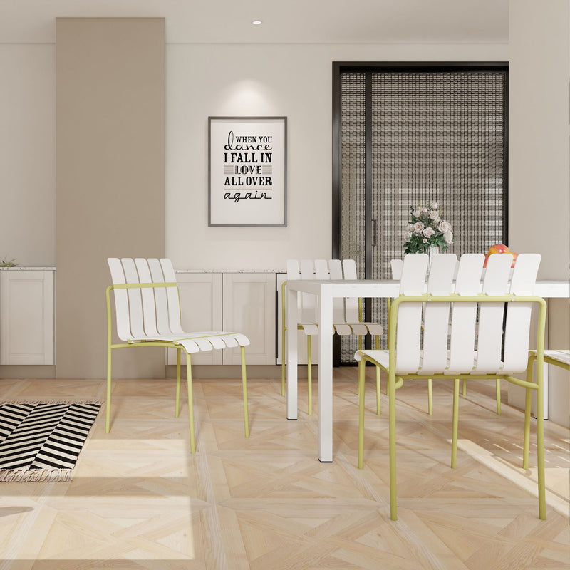 4 Piece Set Of Modern Color Block Designed Single Chairs