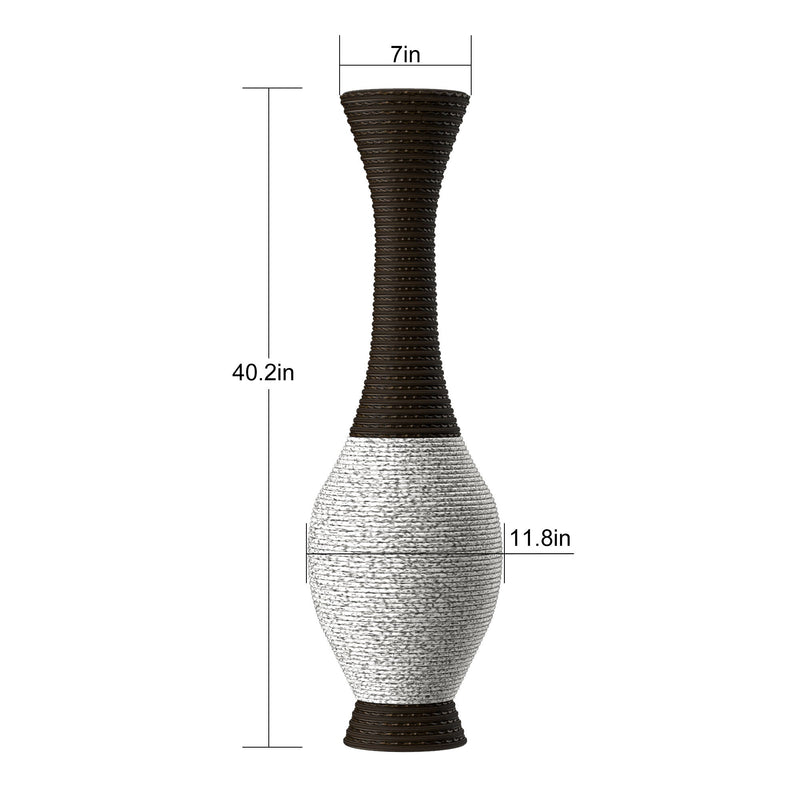 Tall Designer Floor Vase With Elegant 2 Tone