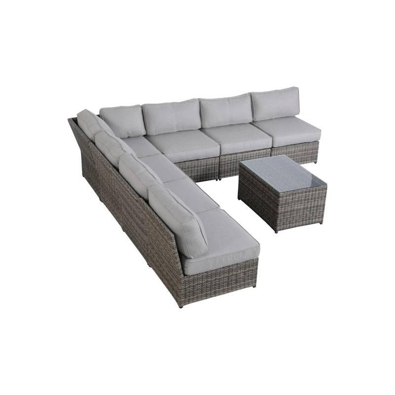 Outdoor 6 Person Patio Seating Group With Cushions - Gray