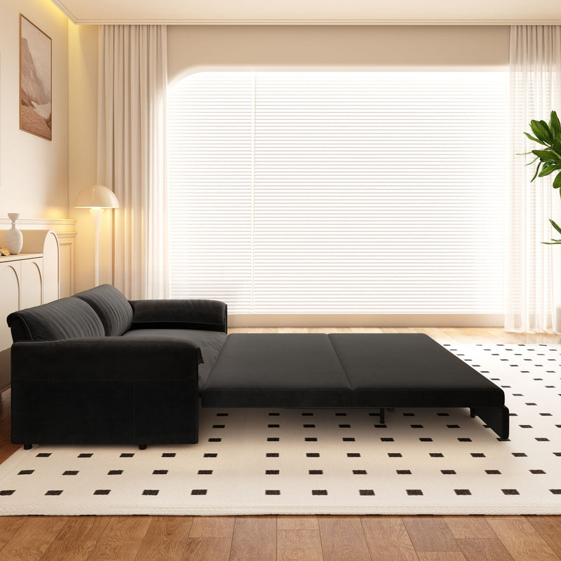Queen Pull Out Sofa Bed With Side Storage