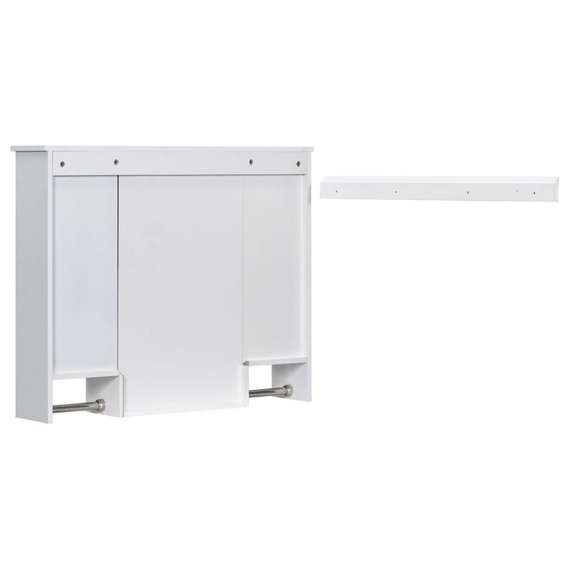 Wall Mounted Bathroom Storage Cabinet With Mirror, Medicine Cabinet With Towel Bar