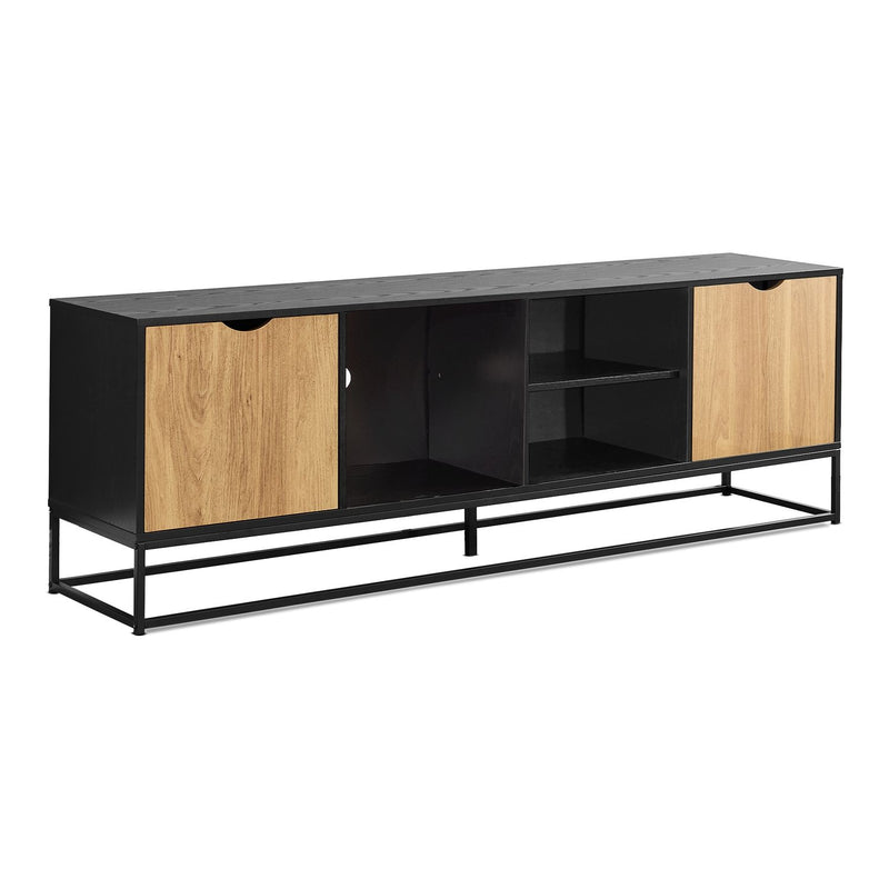 TV Stand, Storage Cabinet With Open And Closed Shelves, Console For Living Room - Black