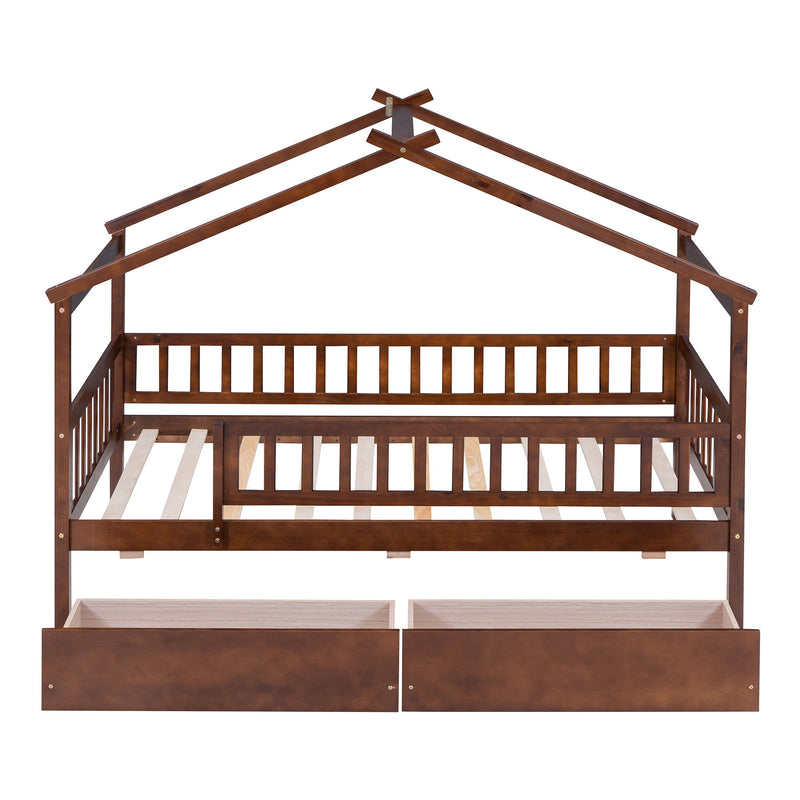 House Bed With 2 Drawers