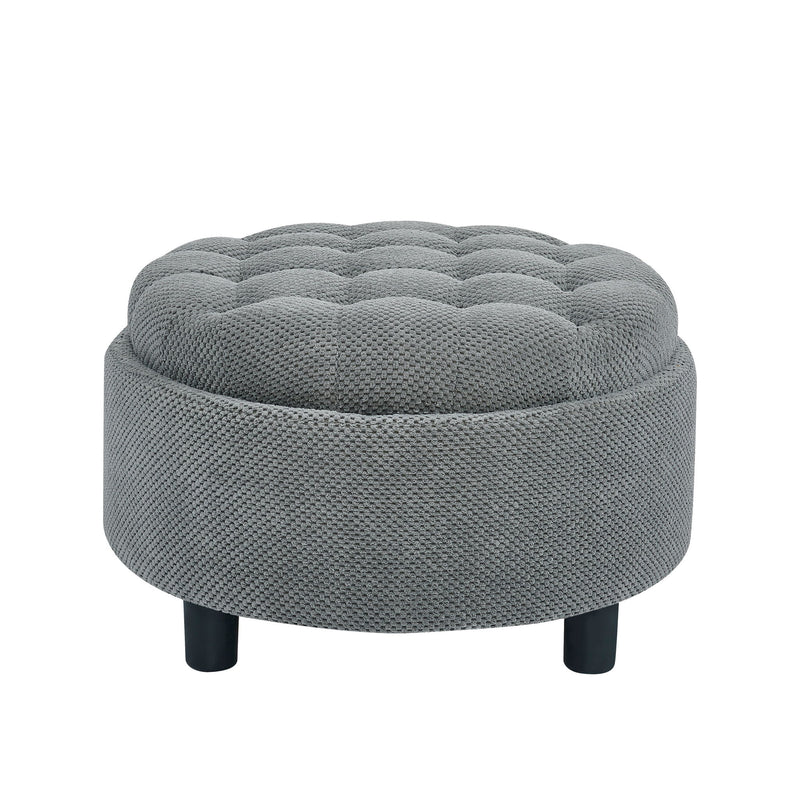 Storage Round Footstool Table Ottoman