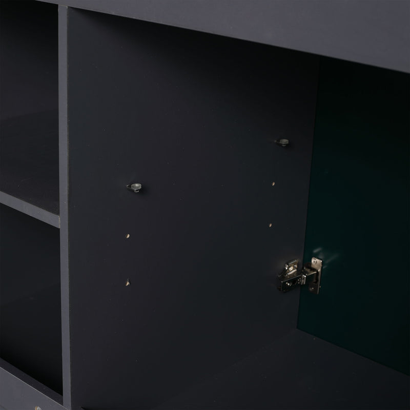 Contemporary Freestanding Bathroom Vanity With Resin Sink & Soft-Close Cabinet Doors