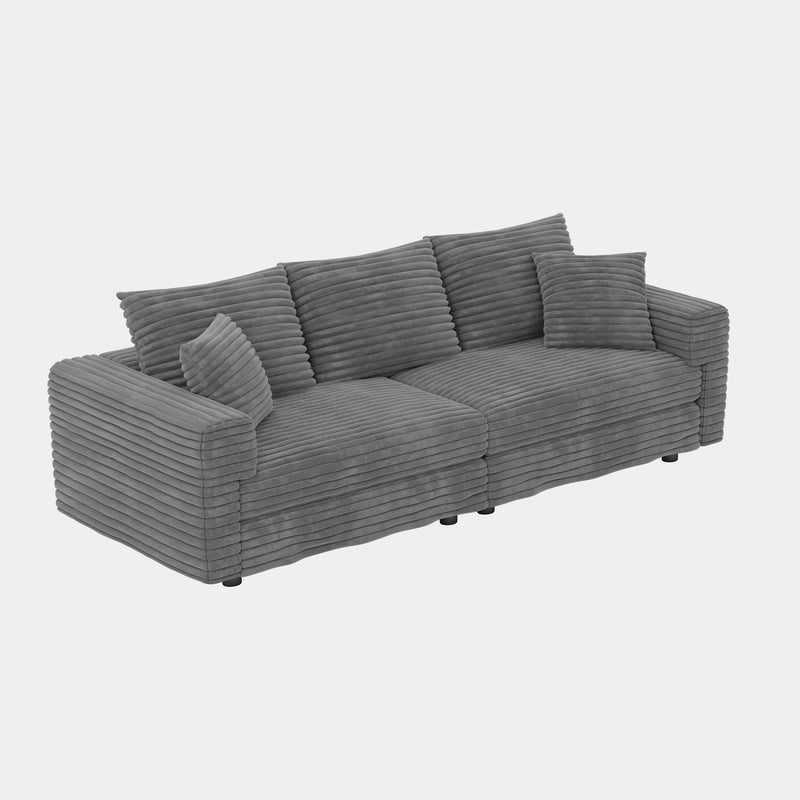 4 Seat Sofa, Modern Comfy Upholstered Sofa Cloud Couch, Deep Seat Couches With Soft Pillows