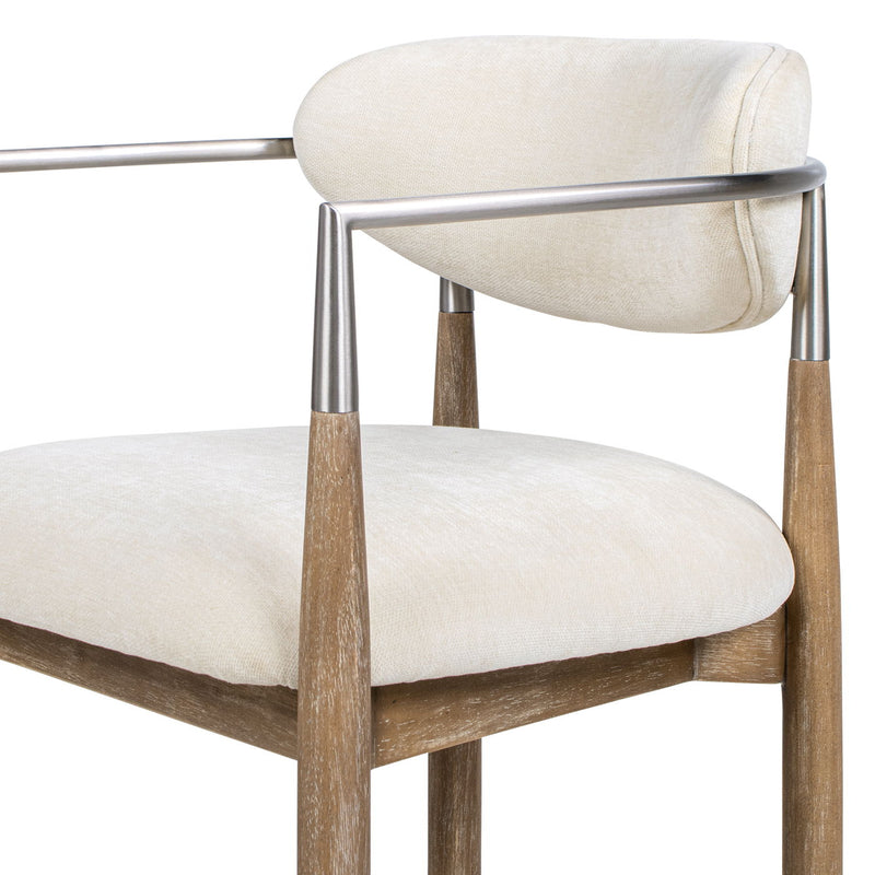Artemis - Mixed Material Upholstered Counter Stool - Warm White