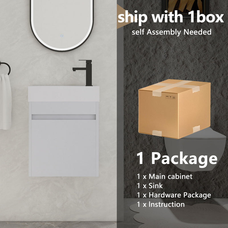 Sink Floating Bathroom Vanity With Soft Close Cabinet Door
