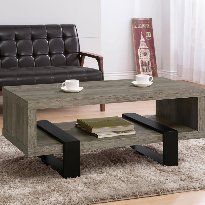 1 Shelf Coffee Table Design And Accents - Gray