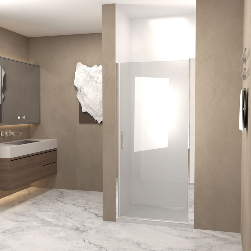 Shower Door With Explosion Proof Safety Film - Brushed Nickel