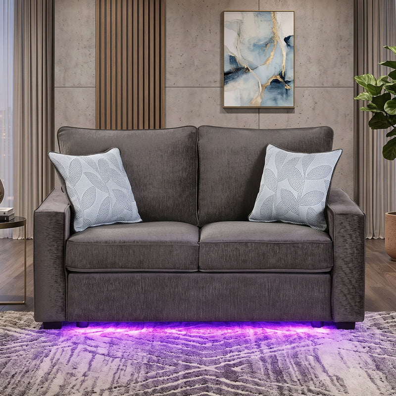 Rita - Loveseat, LED Base Lighting, Cushions And 2 Accent Pillows
