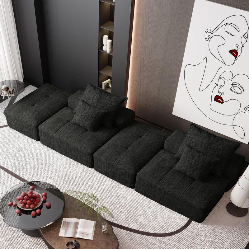 Modern Oversized Diy Combination, Modular Sectional Sofa With Pillows